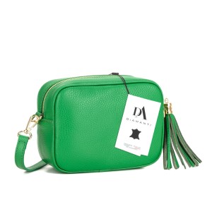 Geanta dama de umar din piele naturala DiAmanti Anna Verde Intens